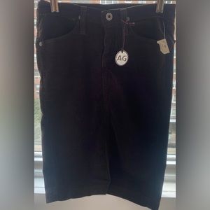 NWT AG Adriano Goldschmied corduroy pencil jean skirt size 25